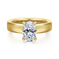 Argentina - 14K Yellow Gold Oval Diamond Engagement Ring