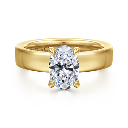 Argentina - 14K Yellow Gold Oval Diamond Engagement Ring