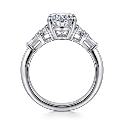 Arianna - 14K White Gold Oval Five Stone Diamond Engagement Ring