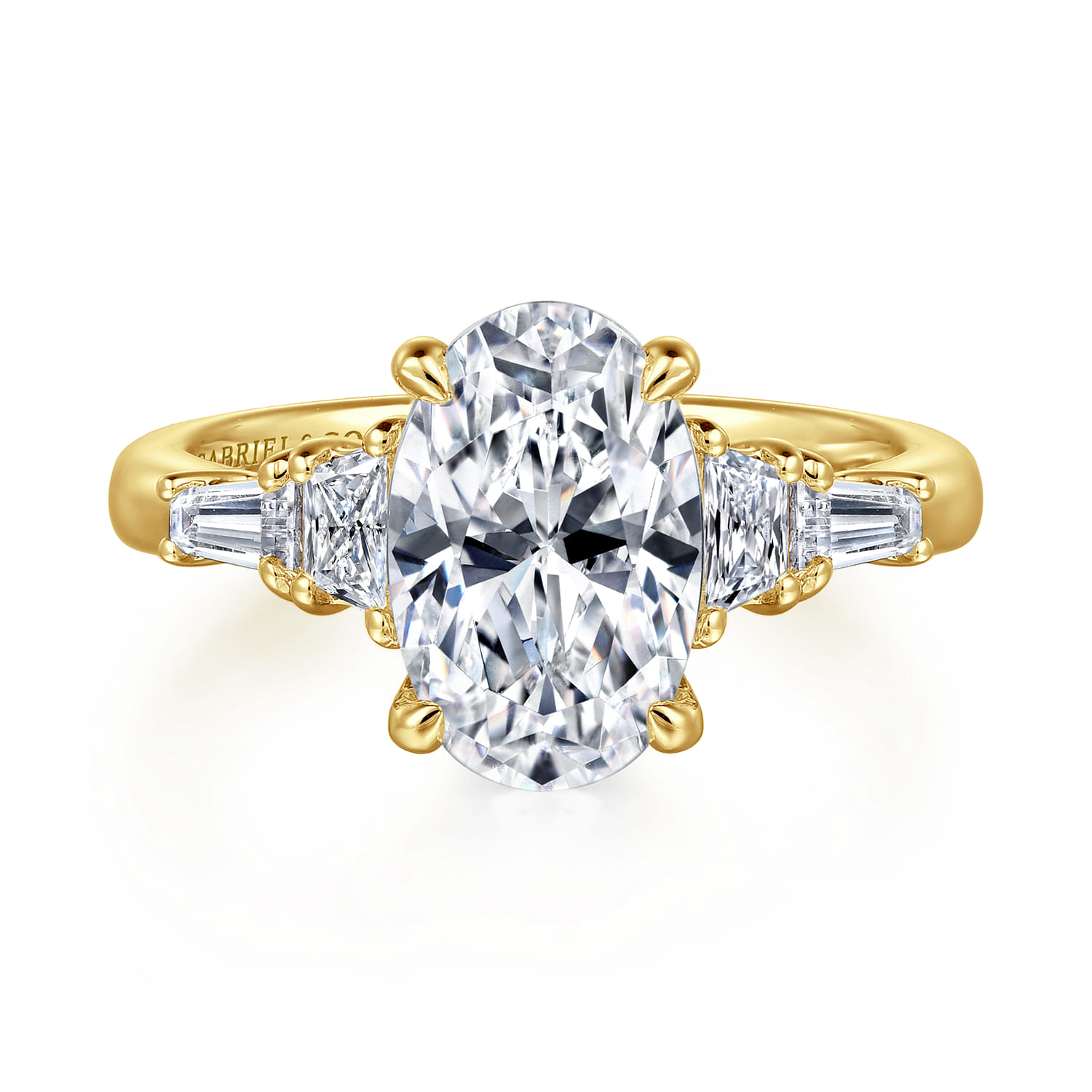 Arianna - 14K Yellow Gold Oval Five Stone Diamond Engagement Ring