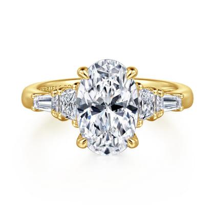 Arianna - 14K Yellow Gold Oval Five Stone Diamond Engagement Ring