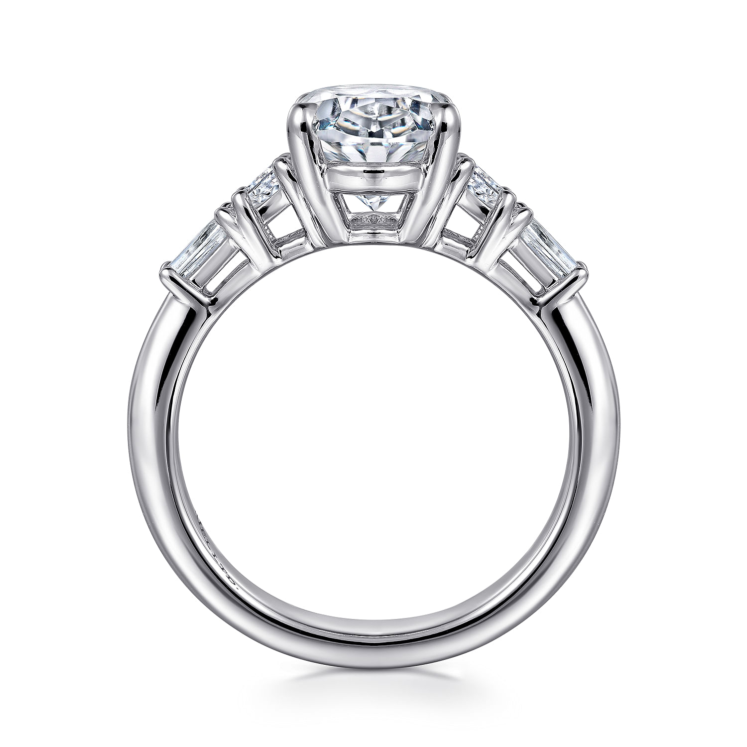 Arianna - 18K White Gold Oval Cut Five Stone Diamond Engagement Ring