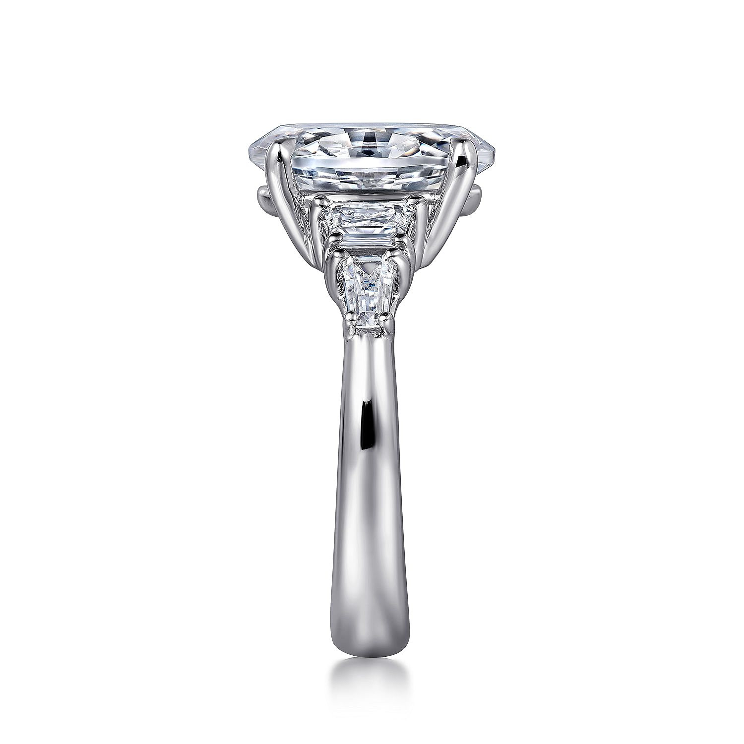Arianna - 18K White Gold Oval Cut Five Stone Diamond Engagement Ring