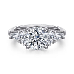 Arielle - 14K White Gold Five Stone Round Diamond Engagement Ring