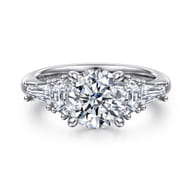 Arielle - 14K White Gold Five Stone Round Diamond Engagement Ring
