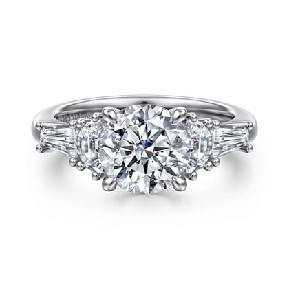 Arielle - 14K White Gold Five Stone Round Diamond Engagement Ring