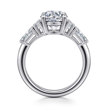 Arielle - 14K White Gold Five Stone Round Diamond Engagement Ring
