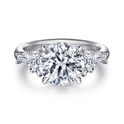 Arielle - 14K White Gold Round Five Stone Diamond Engagement Ring