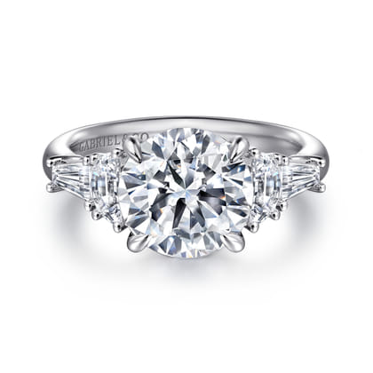 Arielle - 14K White Gold Round Five Stone Diamond Engagement Ring