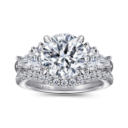 Arielle - 14K White Gold Round Five Stone Diamond Engagement Ring
