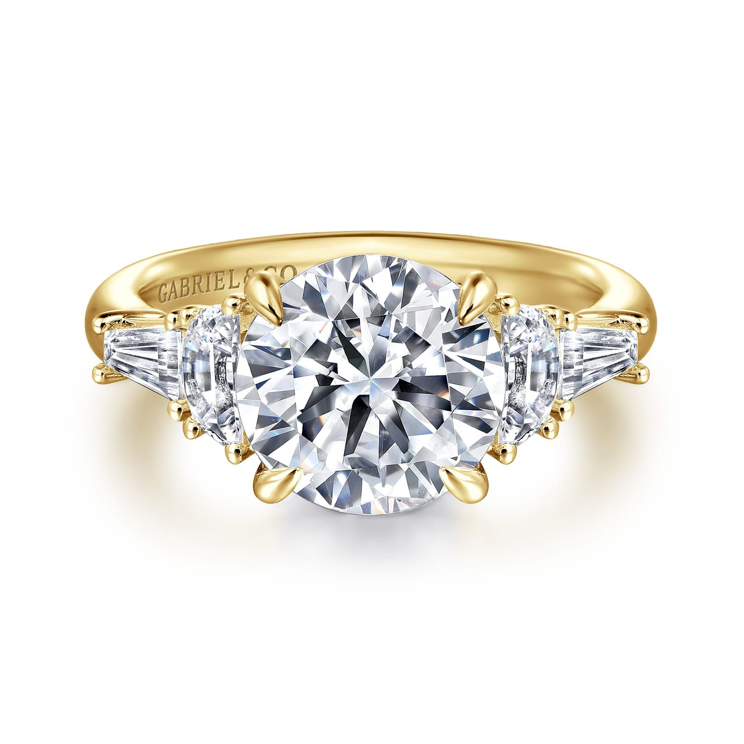 Arielle - 14K Yellow Gold Round Five Stone Diamond Engagement Ring