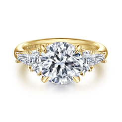 Arielle - 14K Yellow Gold Round Five Stone Diamond Engagement Ring