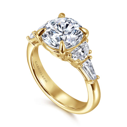 Arielle - 14K Yellow Gold Round Five Stone Diamond Engagement Ring