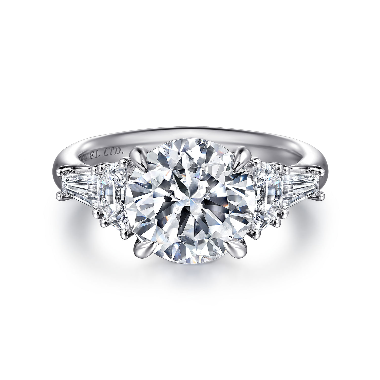 Arielle - 18K White Gold Round Five Stone Diamond Engagement Ring