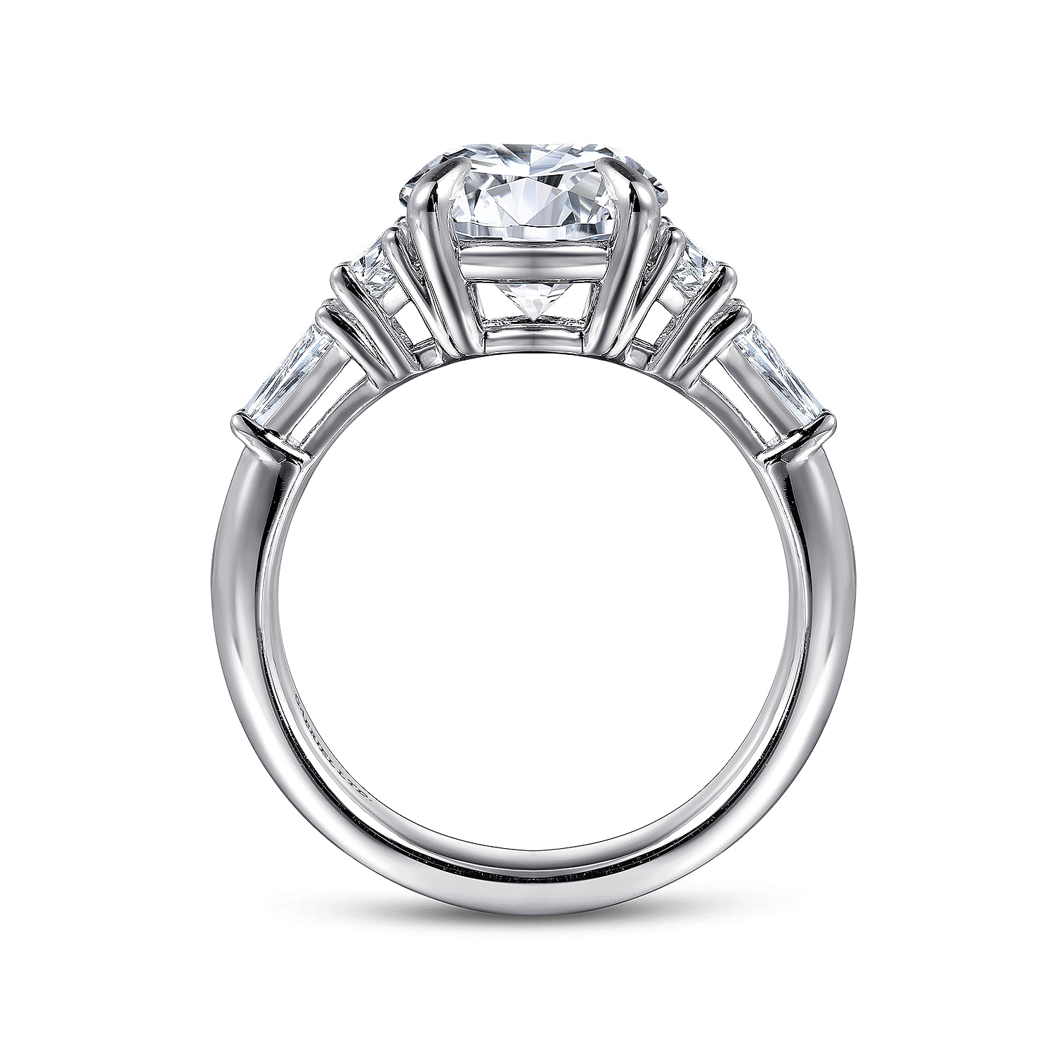 Arielle - 18K White Gold Round Five Stone Diamond Engagement Ring