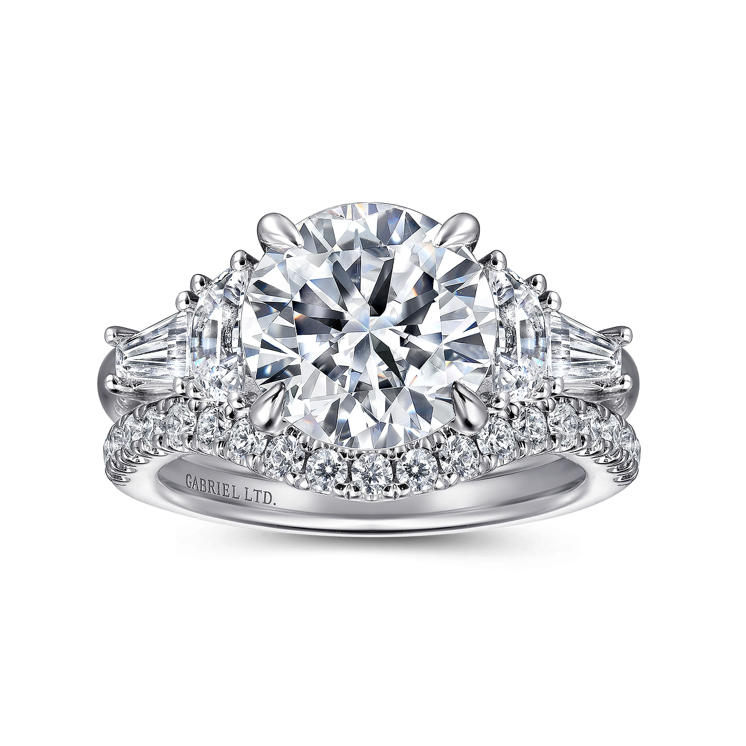 Arielle - 18K White Gold Round Five Stone Diamond Engagement Ring