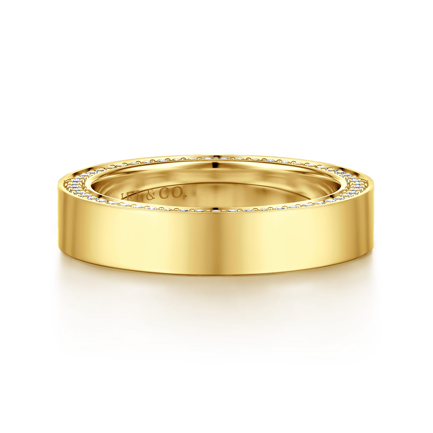 Eternity Band Wedding Ring in 14k Yellow Gold with Round Natural Diamond at Gabriel & Co. - Shot 1