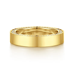 Aristea - Wide 14K Yellow Gold Pave Setting Diamond Eternity Band