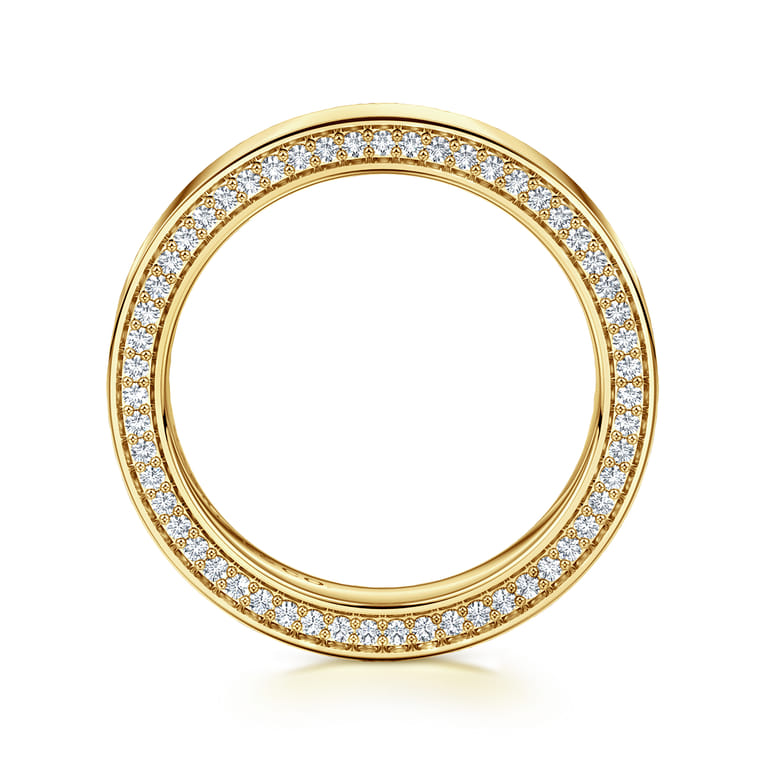 Eternity Band Wedding Ring in 14k Yellow Gold with Round Natural Diamond at Gabriel & Co. - Shot 2