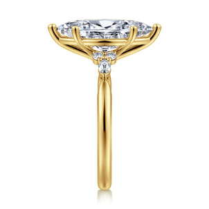 Arletta - 14K Yellow Gold 6 Prong Marquise Shape Diamond Engagement Ring