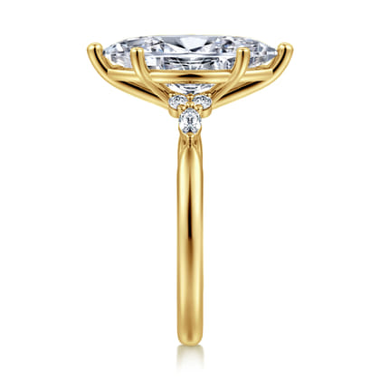 Arletta - 14K Yellow Gold 6 Prong Marquise Shape Diamond Engagement Ring