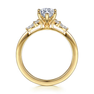 Arletta - 14K Yellow Gold 6 Prong Marquise Shape Diamond Engagement Ring