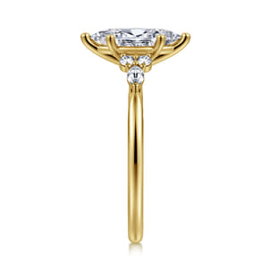Arletta - 14K Yellow Gold 6 Prong Marquise Shape Diamond Engagement Ring