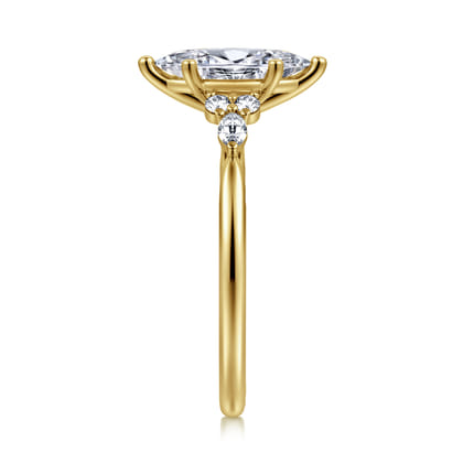 Arletta - 14K Yellow Gold 6 Prong Marquise Shape Diamond Engagement Ring