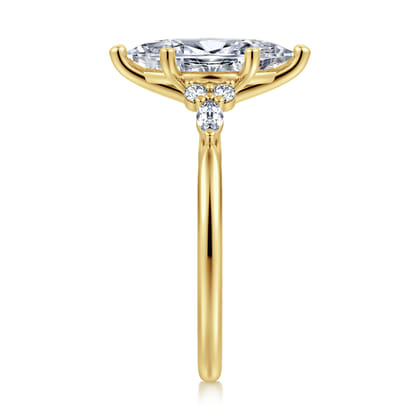 Arletta - 14K Yellow Gold 6 Prong Marquise Shape Diamond Engagement Ring