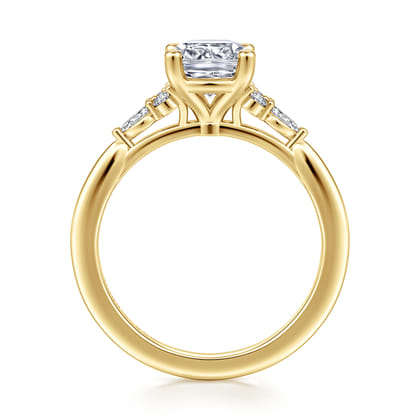 Arletta - 14K Yellow Gold Cushion Cut Diamond Engagement Ring