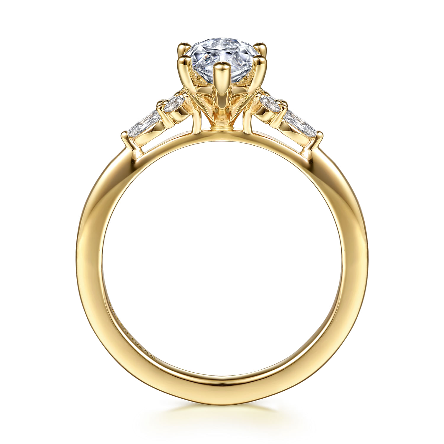 Arletta - 14K Yellow Gold Marquise Shape Diamond Engagement Ring