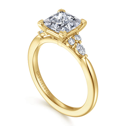 Arletta - 14K Yellow Gold Princess Cut Diamond Engagement Ring