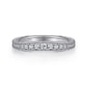 Art Deco 14K White Gold Diamond Matching Wedding Band - 0.26 ct
