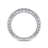 Art Deco 14K White Gold Diamond Matching Wedding Band - 0.26 ct