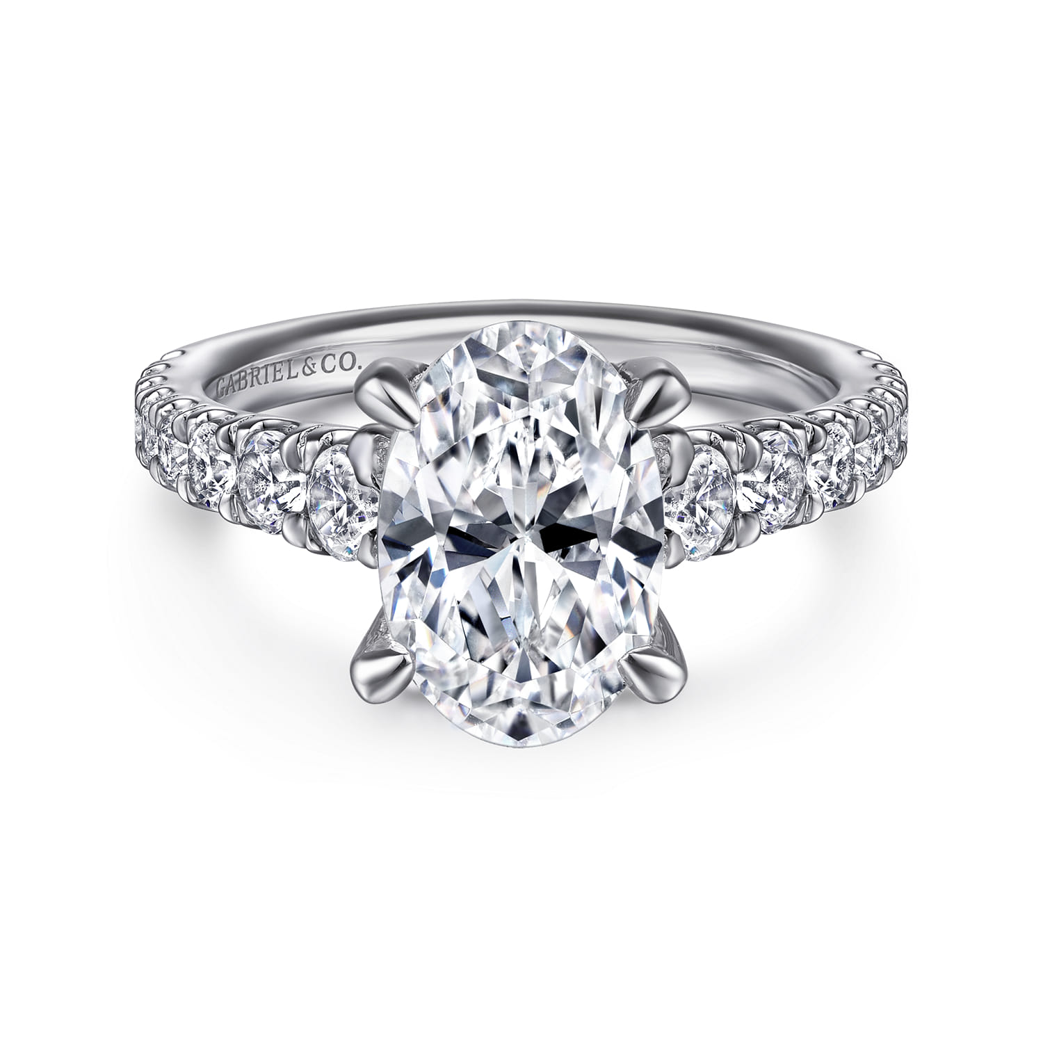 Artemis - 14K White Gold Oval Diamond Engagement Ring