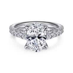 Artemis - 14K White Gold Oval Diamond Engagement Ring