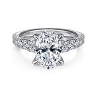 Artemis - 14K White Gold Oval Diamond Engagement Ring