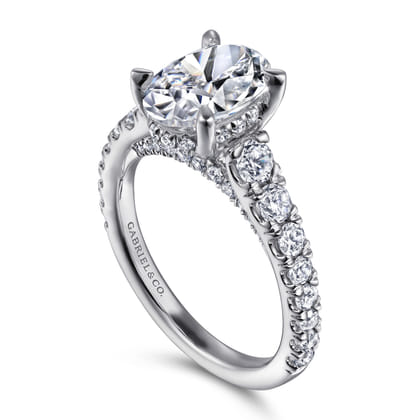 Artemis - 14K White Gold Oval Diamond Engagement Ring