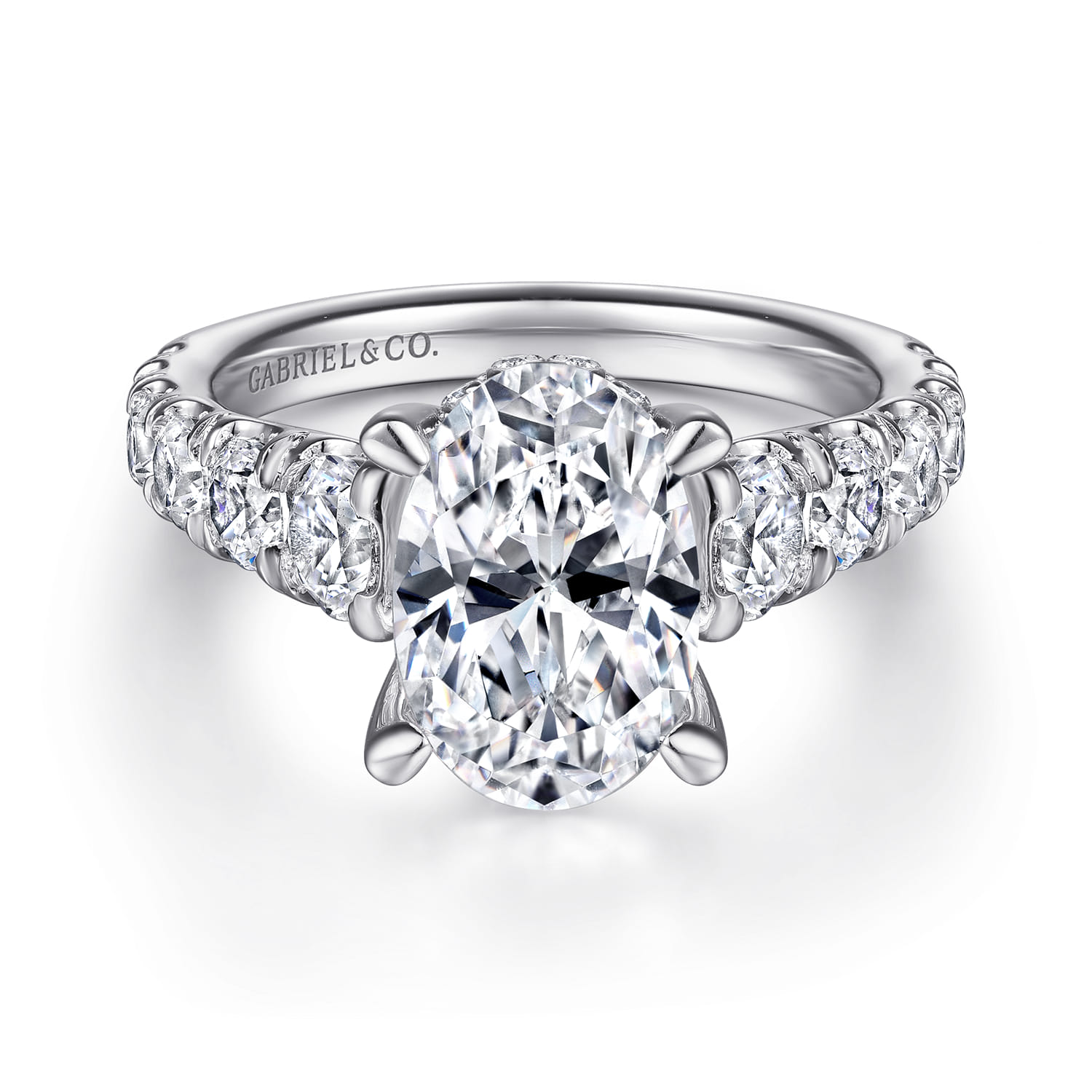 Artemis - 14K White Gold Oval Diamond Engagement Ring