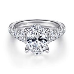 Artemis - 14K White Gold Oval Diamond Engagement Ring