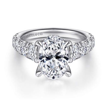 Artemis - 14K White Gold Oval Diamond Engagement Ring