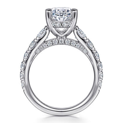 Artemis - 14K White Gold Oval Diamond Engagement Ring