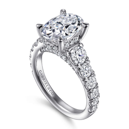 Artemis - 14K White Gold Oval Diamond Engagement Ring