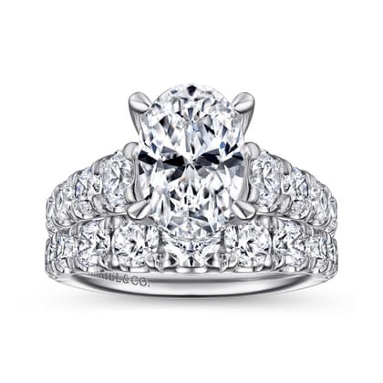 Artemis - 14K White Gold Oval Diamond Engagement Ring