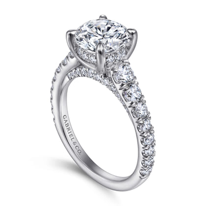 Artemis - 14K White Gold Round Diamond Engagement Ring