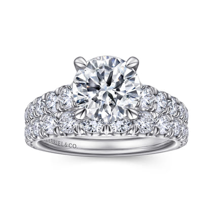 Artemis - 14K White Gold Round Diamond Engagement Ring