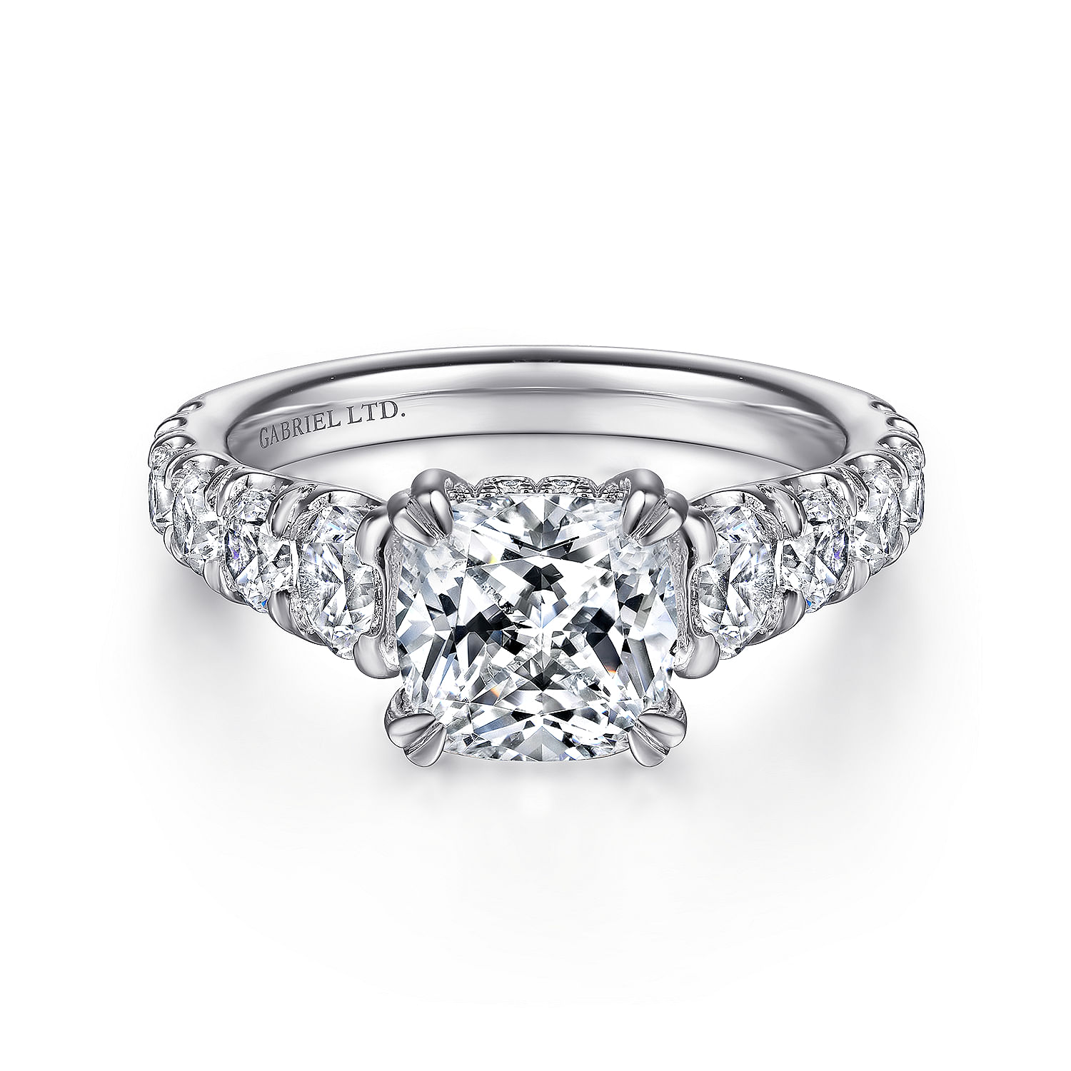 Artemis - 18K White Gold Cushion Cut Diamond Engagement Ring