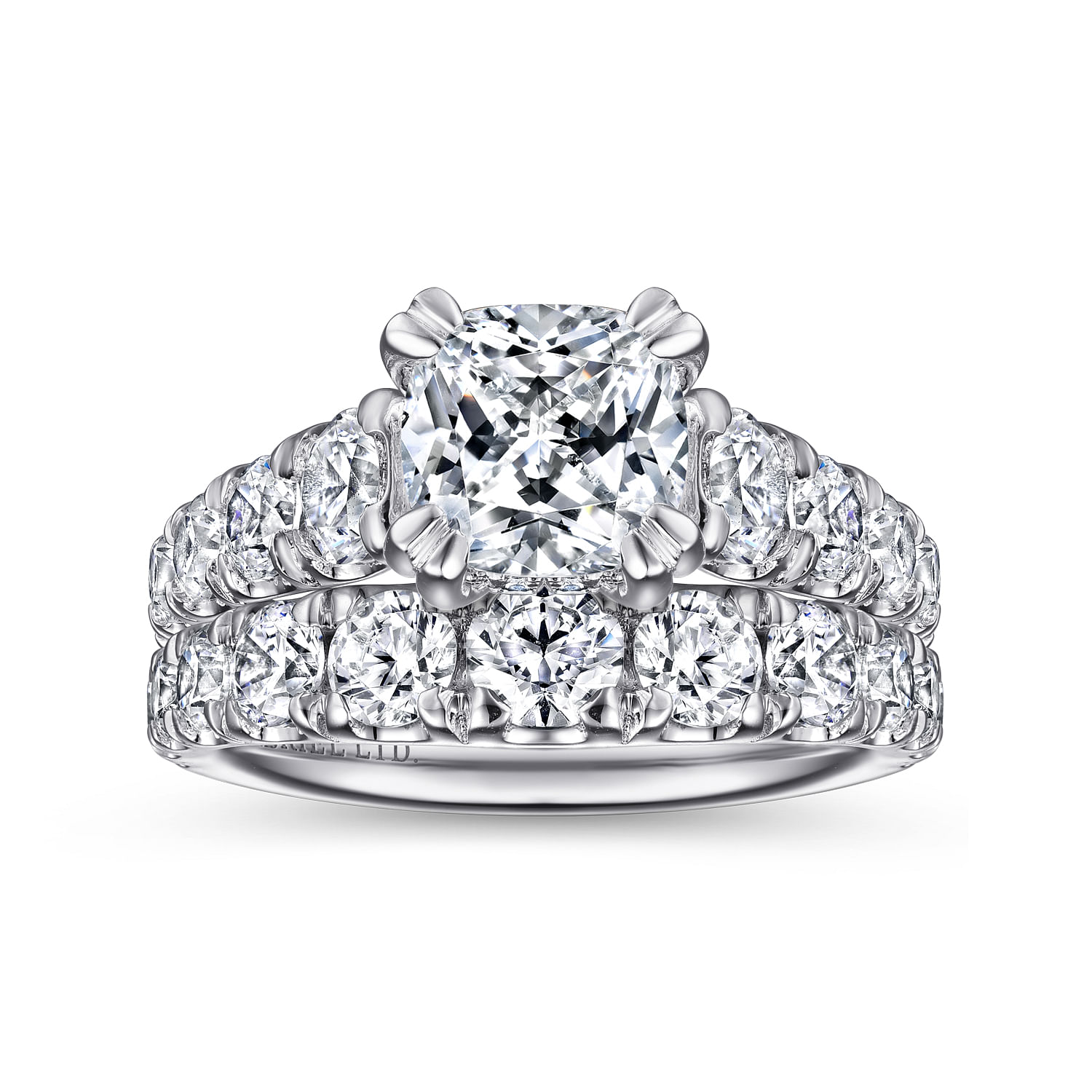 Artemis - 18K White Gold Cushion Cut Diamond Engagement Ring