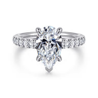 Aruba - 14K White Gold Pear Shape Diamond Engagement Ring