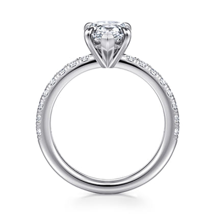 Aruba - 14K White Gold Pear Shape Diamond Engagement Ring